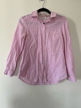 Vintage Old Navy Pink Stripped Button Down Shirt XS Preppy Coastal Old Money